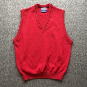 Pendleton Pure Virgin 100% Lambs Wool V-neck Sweater Vest Red Men’s Large